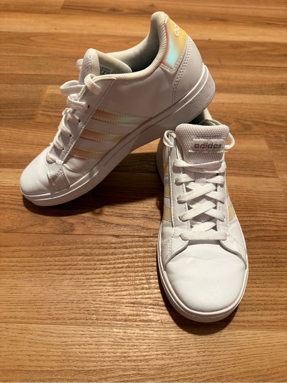 adidas White Women's Low-Top Sneakers with Iridescent Details